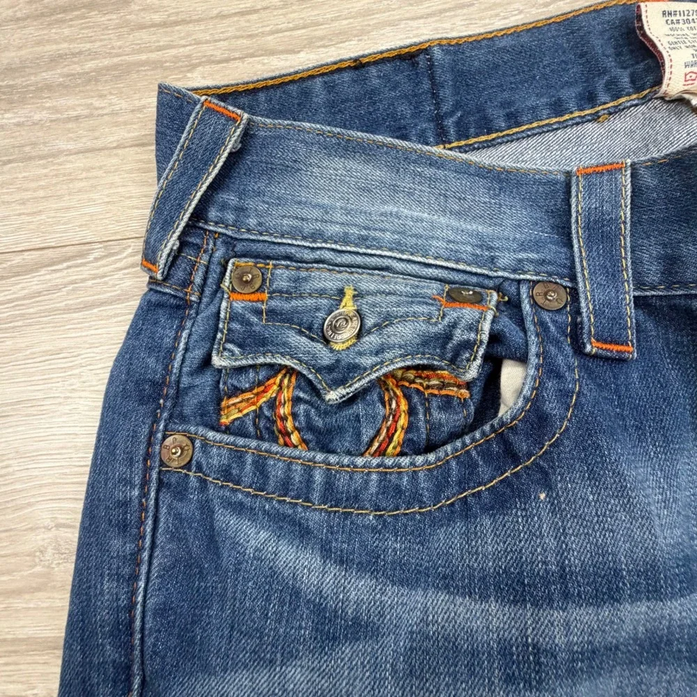 True Religion Straight Leg Jeans Mens 31 Flap Pocket Horseshoe MR2859E84 USA‎